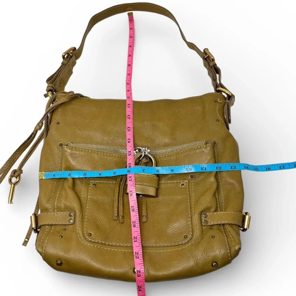 Chloé Paddington Hobo Tan Grained Leather Padlock Shoulder Bag Vintage Y2K